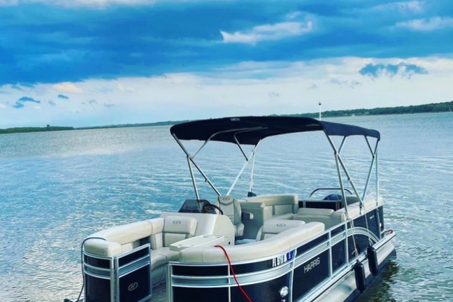 a small boat in a body of water