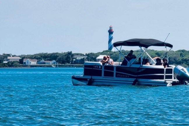 a small boat in a large body of water